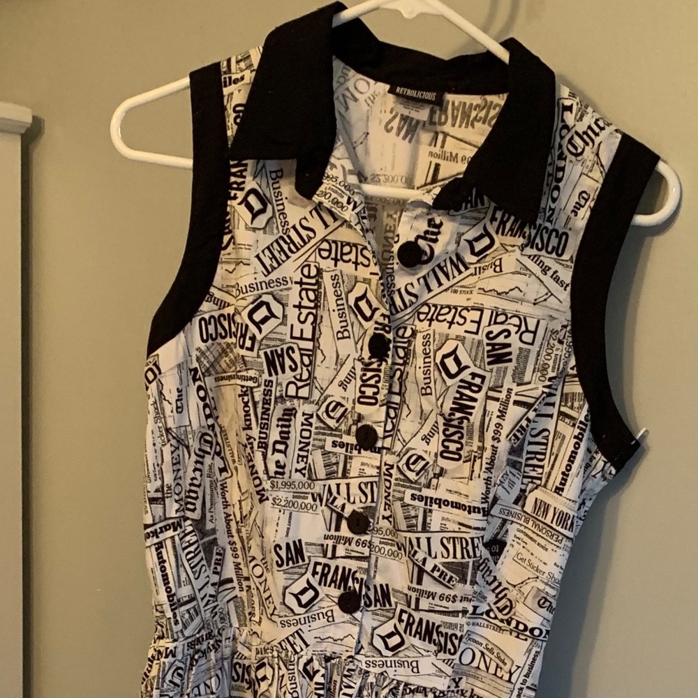 Retrolicious Newsprint Dress